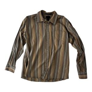 Born Men's Striped 100% Cotton Button Down Shirt Gorpcore Casual Size XL